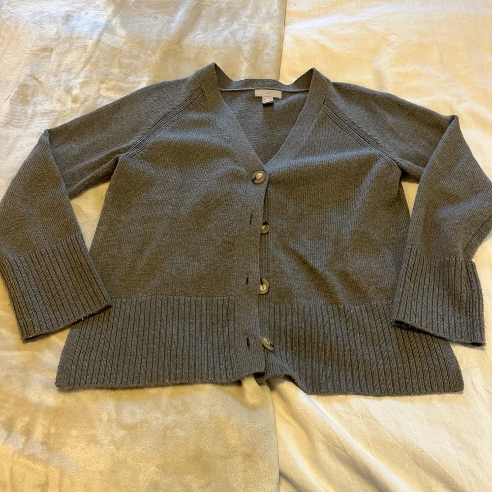 H&M Charcoal Button-Up Cardigan